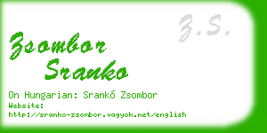 zsombor sranko business card